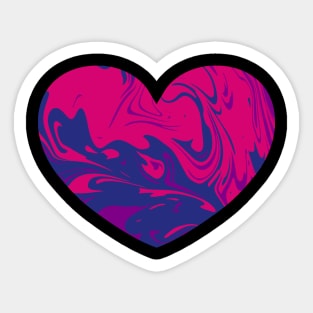 Bisexual Pride Marble Heart Sticker